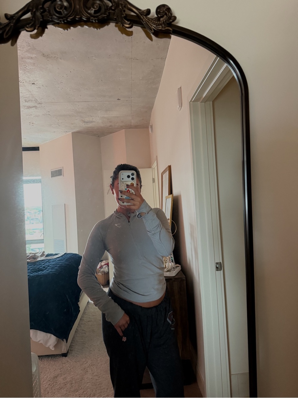 Gymshark Light Gray Long-Sleeve Activewear Top